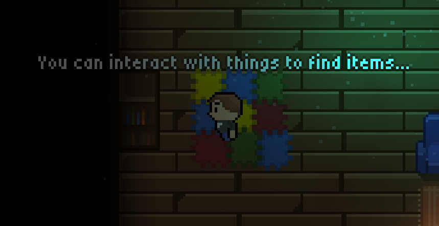 Tutorial text showing movement